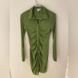Green Long Sleeve Party Dress